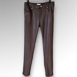 Eric Womens Straight Taupe Snake Skin Embossed Pants Sz 8